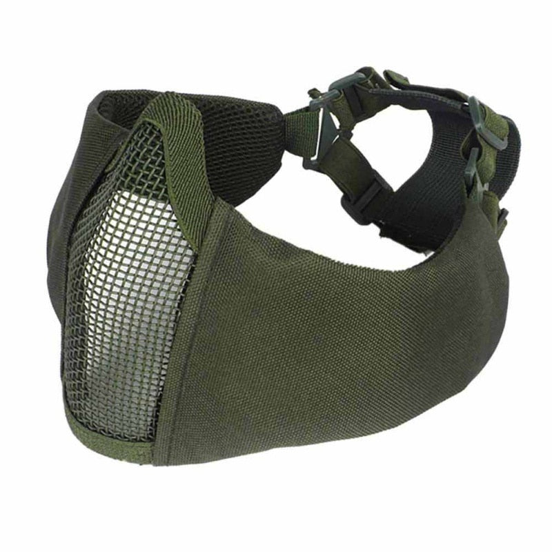 TPU Nylon Ear Protection Portable Airsoft Face Breathable Low-carbon Steel Mesh Protective Shooting Paintball Mask Wargame